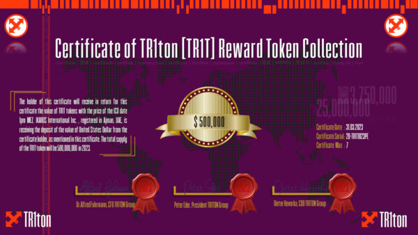 500000 Dollar TR1T Certifcate 2 of 7