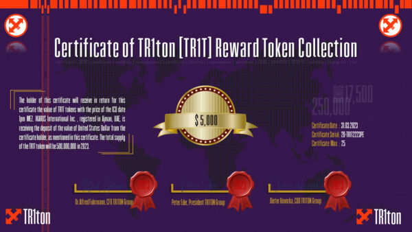 5000 Dollar TR1T Certifcate 3 of 25